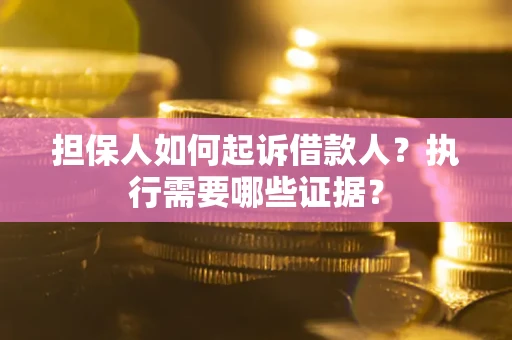 济南担保人如何起诉借款人？执行需要哪些证据？
