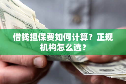 济南借钱担保费如何计算？正规机构怎么选？