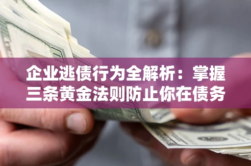 济南企业逃债行为全解析：掌握三条黄金法则防止你在债务乱局中“踩雷”